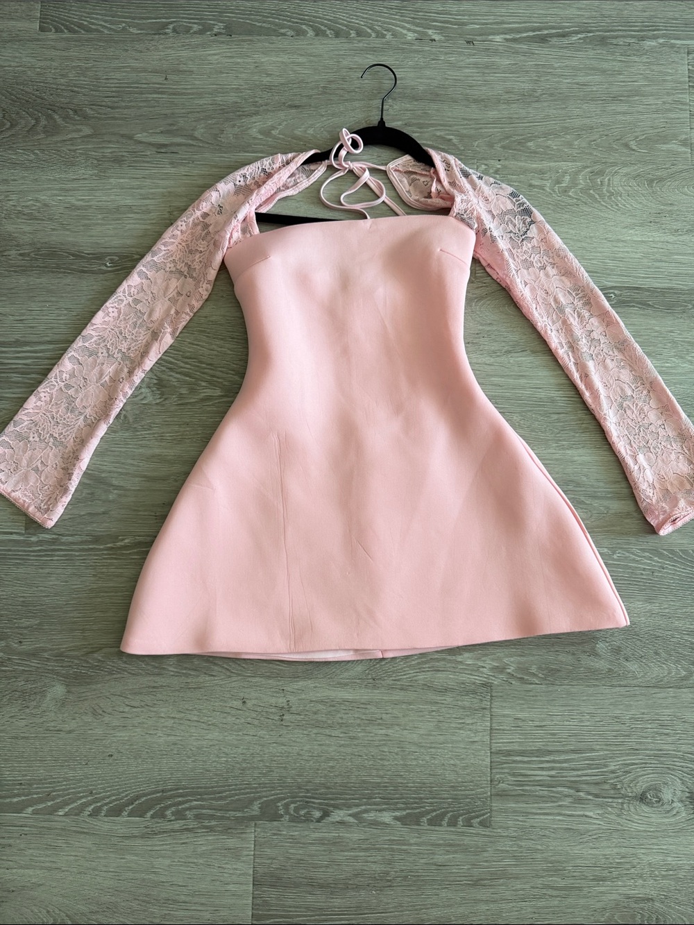 Mini Dress with Lace Long Sleeve